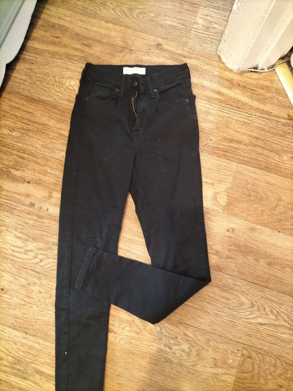 Ladies Topshop Size 25W Black Slim Denim Jeans