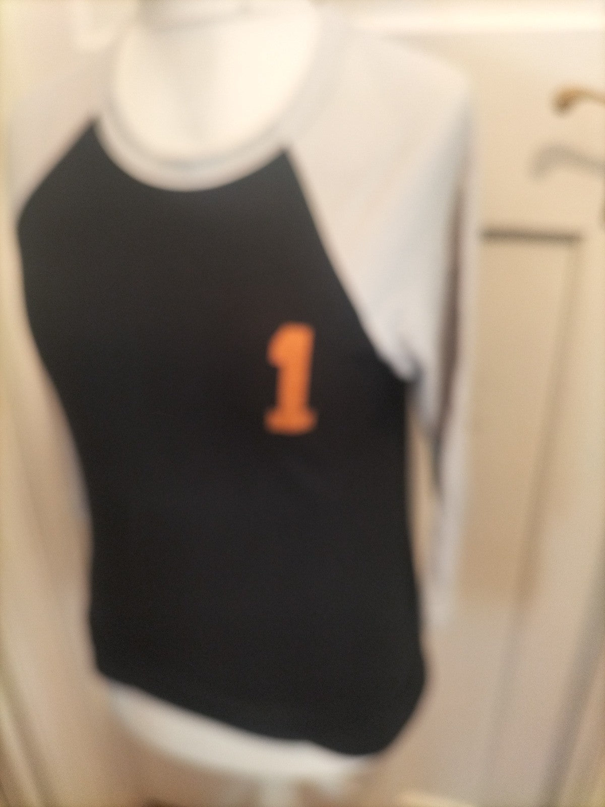 Mens Canvas Size Small White Black And Orange Print T-shirt Pyjama Top