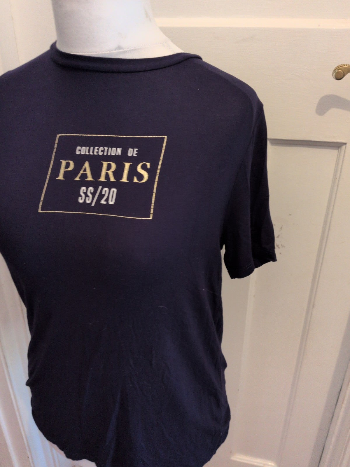 River Island 12 Navy Paris Print Short Sleeve T-shirt