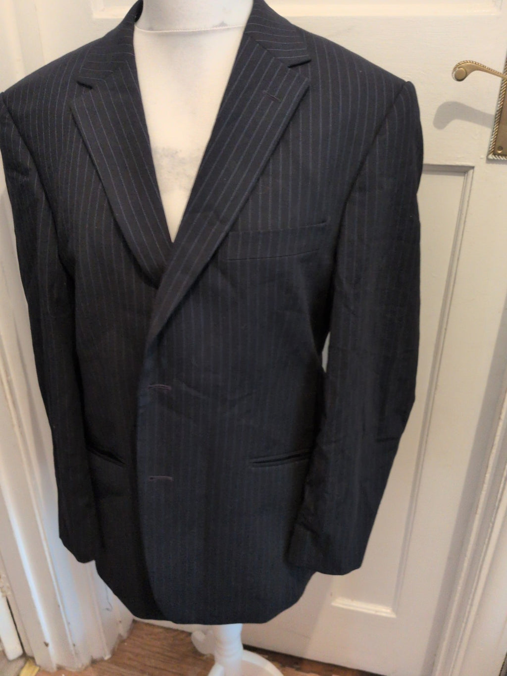 Marks And Spencer Tailoring The Performance Suit 42short Navy Pinstripe Jacket