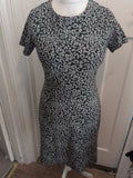 Tu Woman 12 Grey And Black Short Sleeve Midi-long Dress