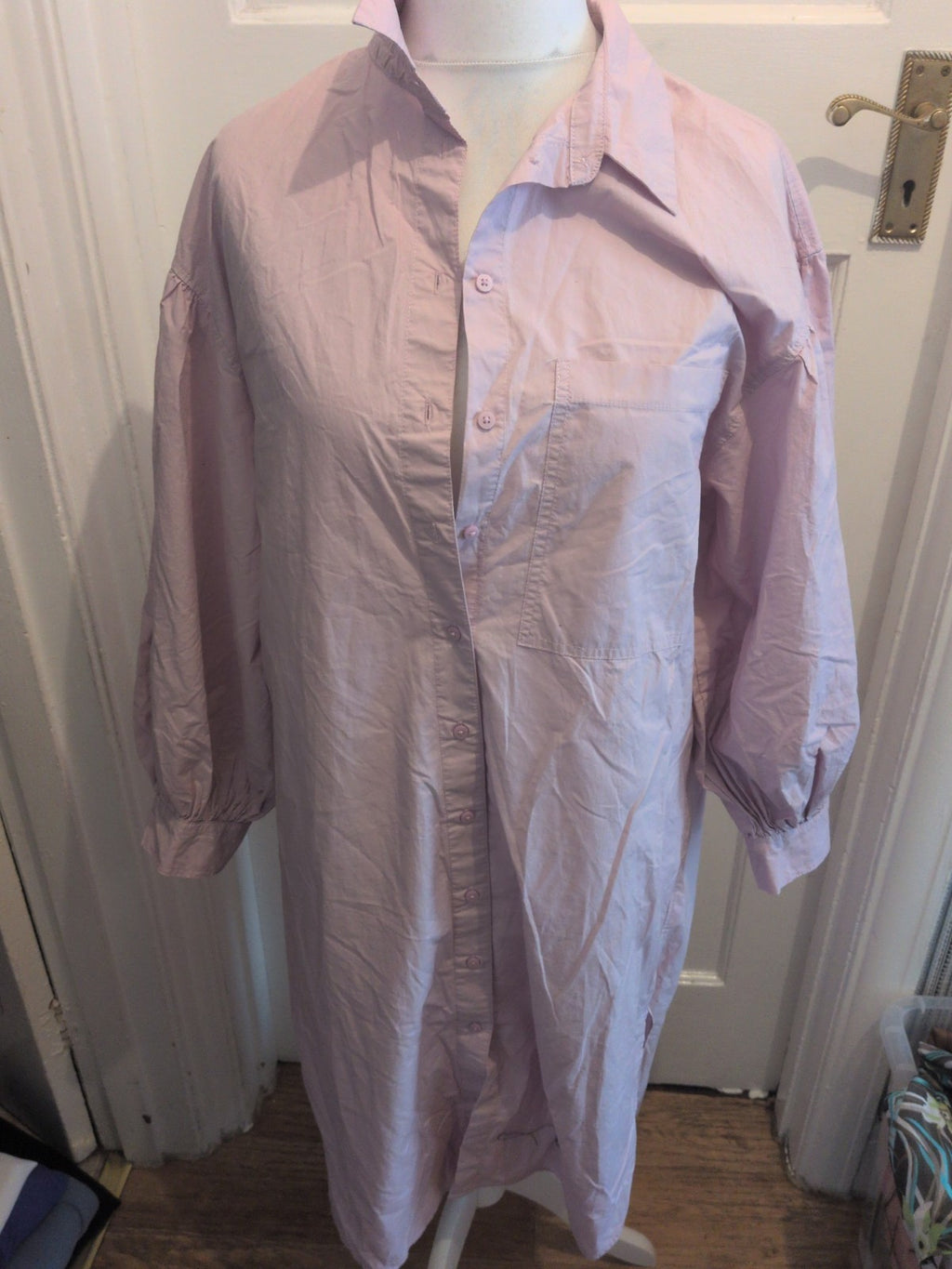 H&M Small Pale Purple Long Sleeve Shirt Dress