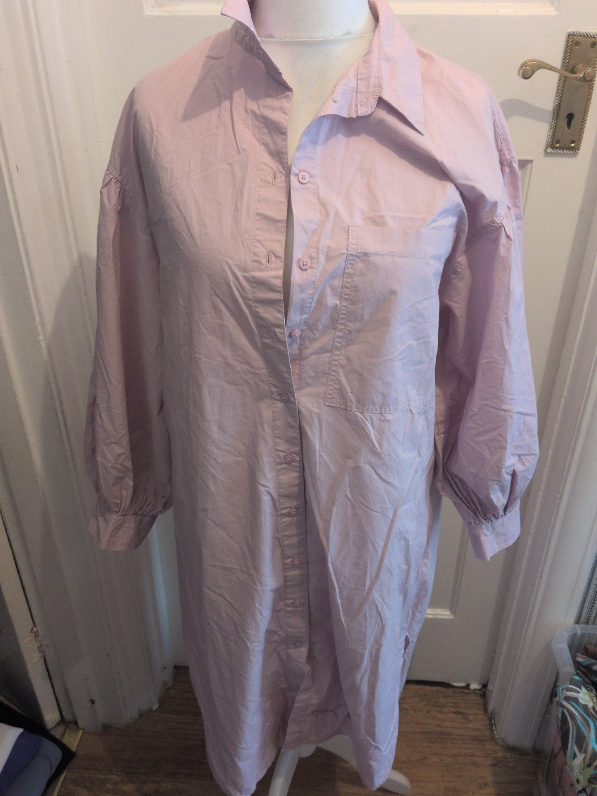 H&M Small Pale Purple Long Sleeve Shirt Dress