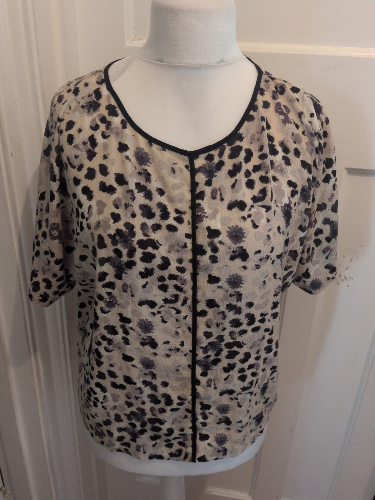 Marks And Spencer Taupe Mix Short Sleeve Blouse