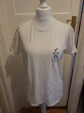 Mens Hanes Size Medium White Print Short Sleeved Tshirt