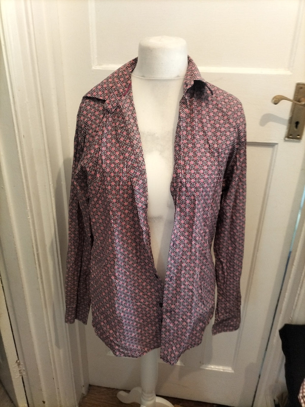 Autograph Large Slim Fit Purple Black Pink Long Sleeve Shirt
