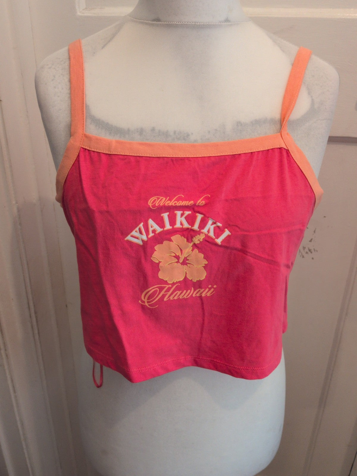 Brand New Primark 12-14 Pink And Orange Pyjama Sleeveless Top
