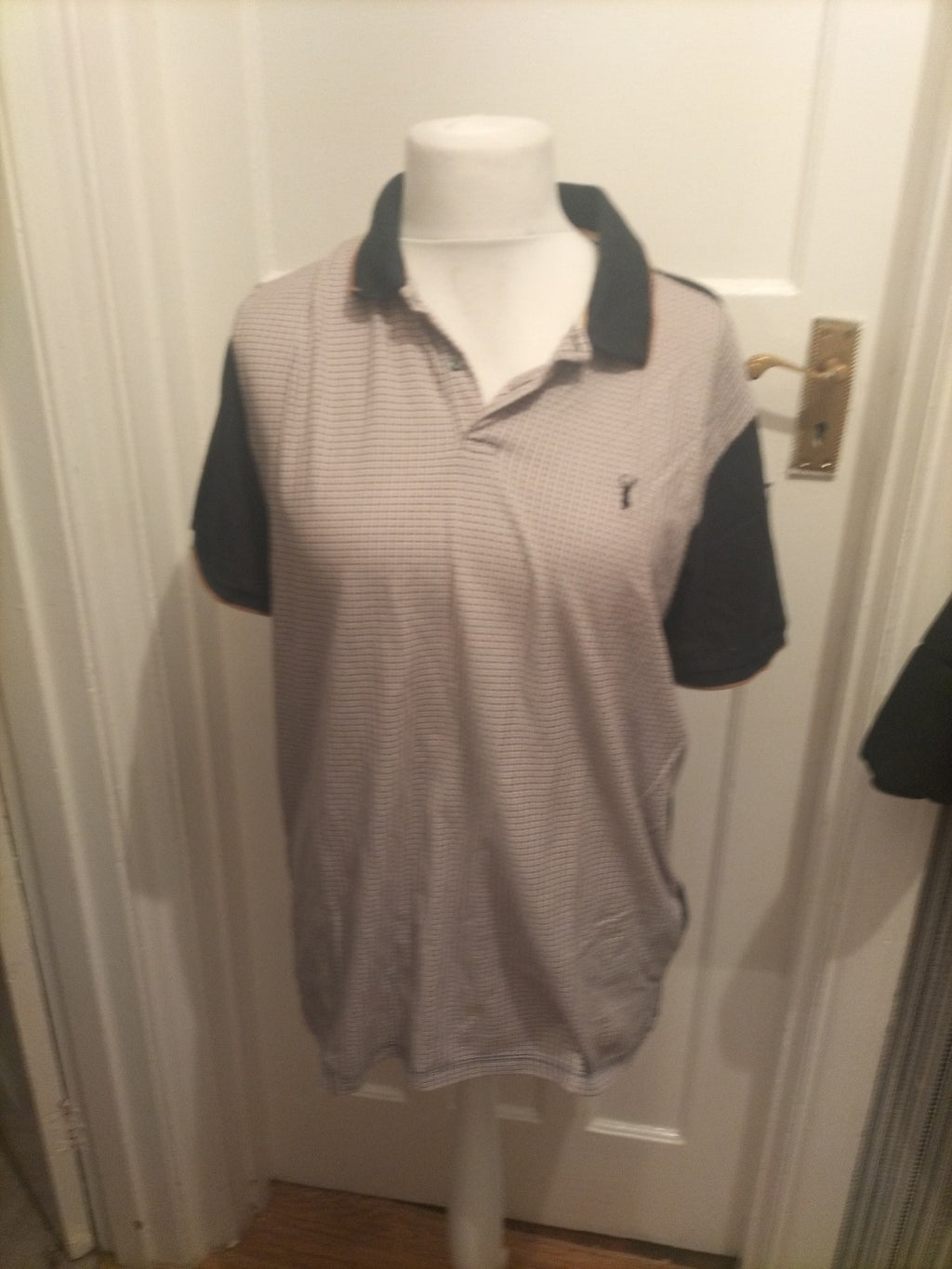 Mens Next Size XL Black With Patterned Front Short Sleeved Shirt