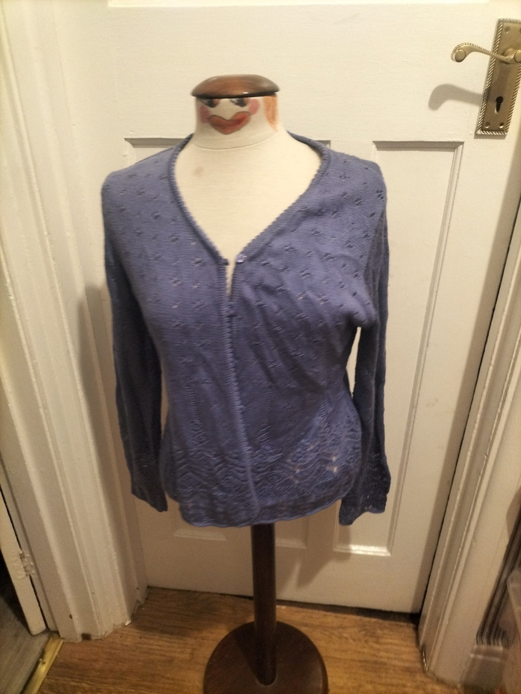 Ladies Kaleidoscope Size 16 Purple Knit Long Sleeved Cardigan