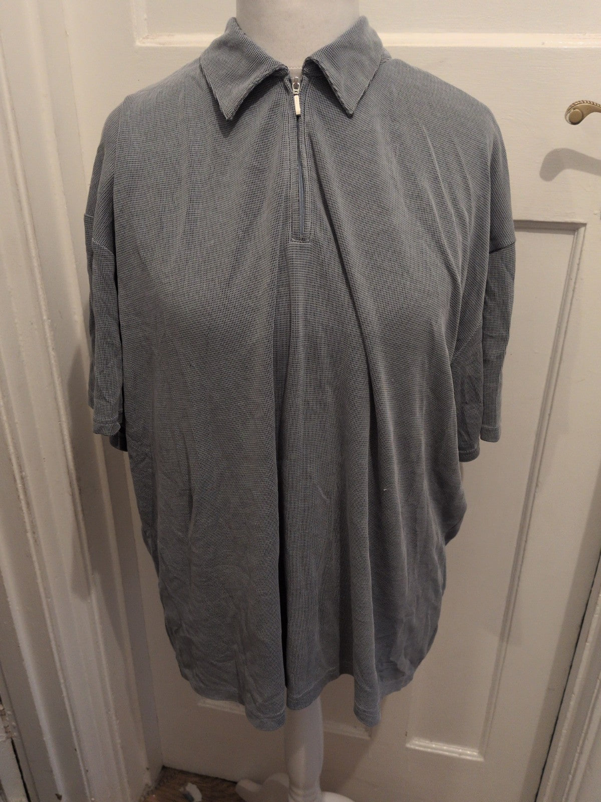 Next 2XL Blue Pattern Short Sleeve Polo Shirt