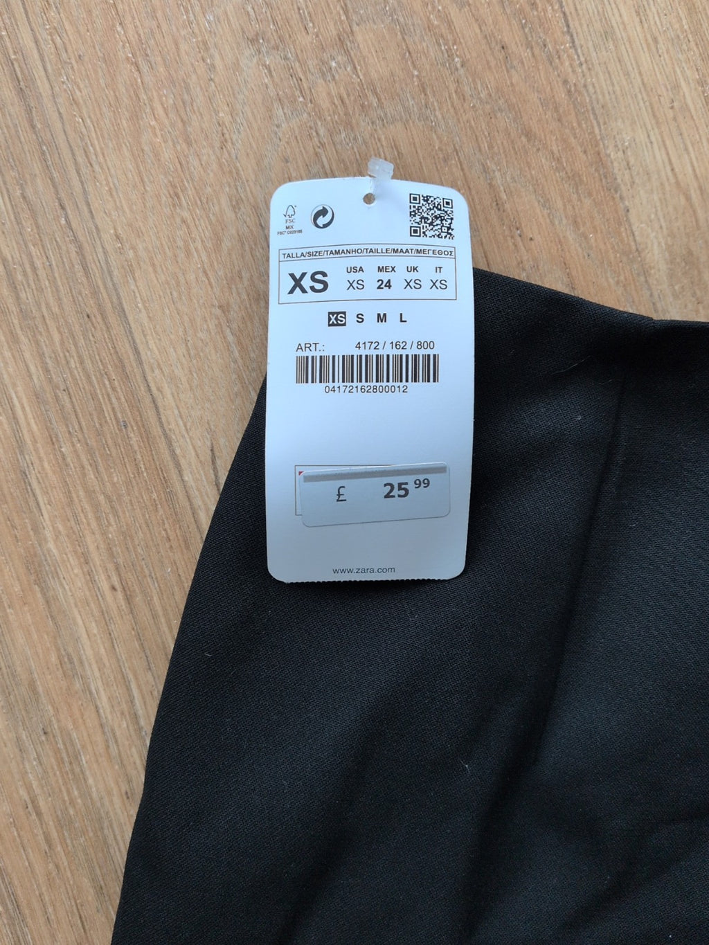Brand New Ladies Zara Size XS Black Short Skirt RRP £25.99
