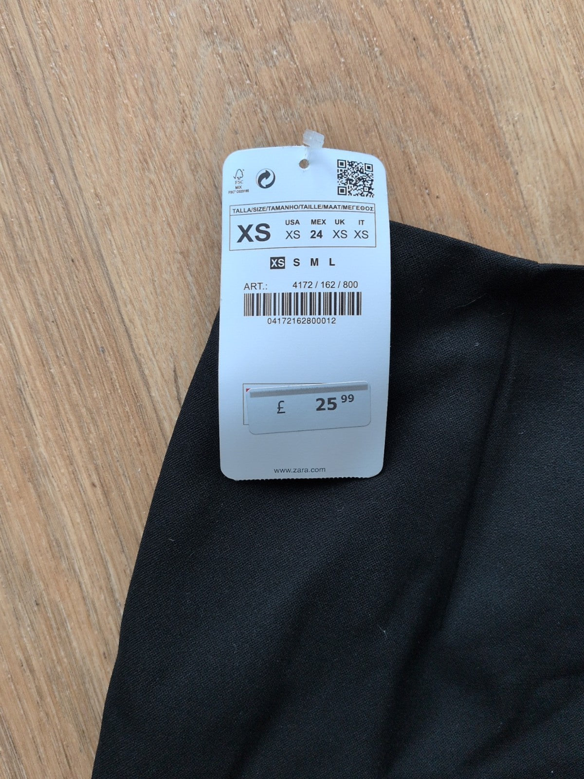 Brand New Ladies Zara Size XS Black Short Skirt RRP £25.99