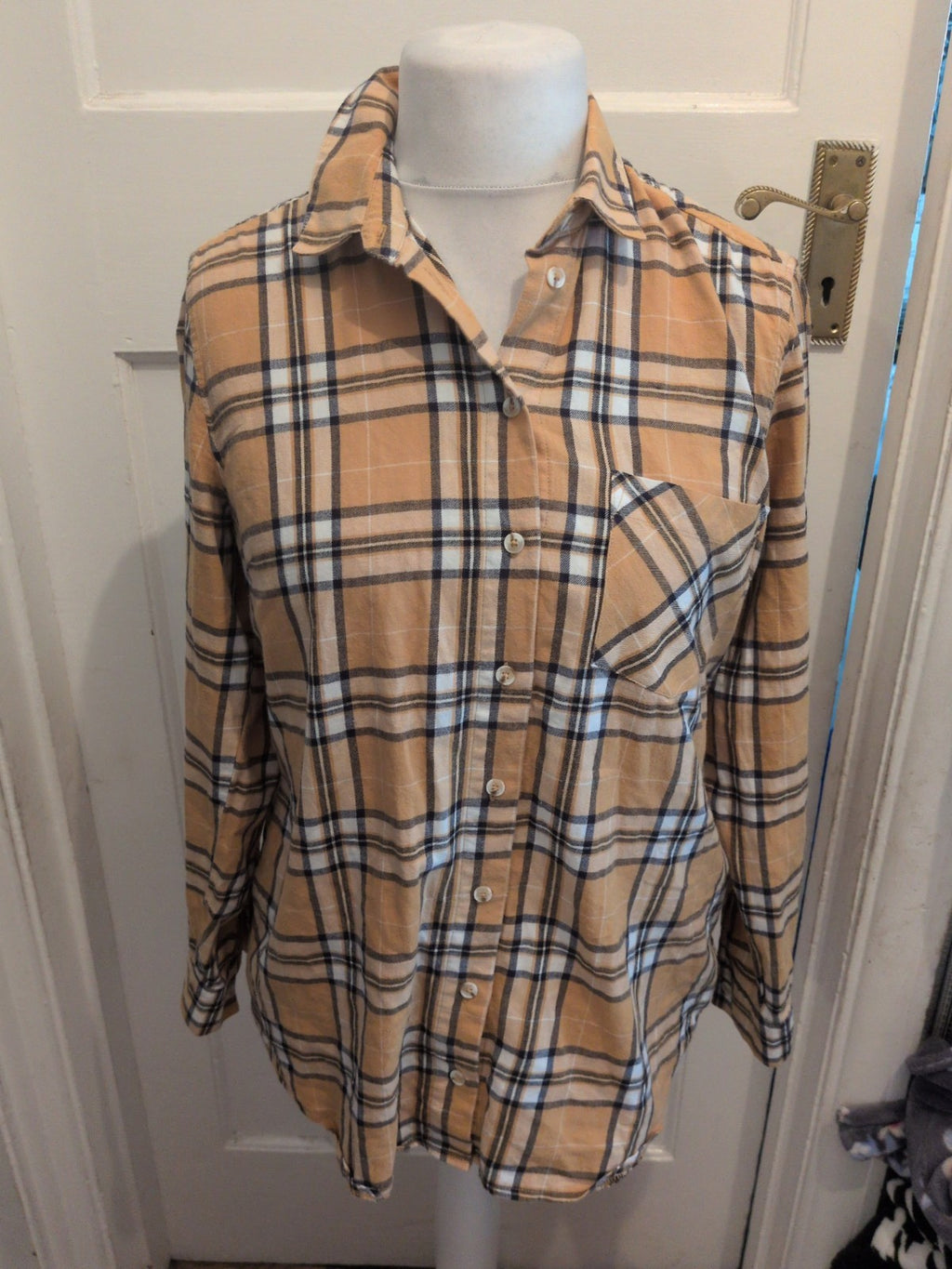 New Look 12 Brown Check Long Sleeve Buttoned Shirt