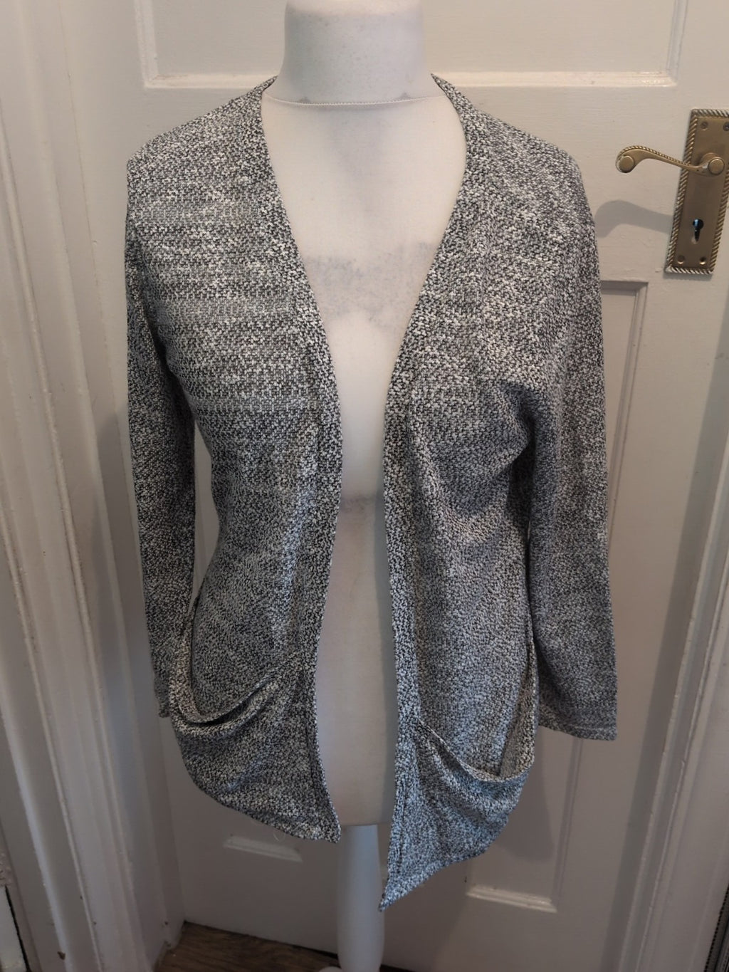 George 16 Grey White Fleck Open Blouse Cardigan