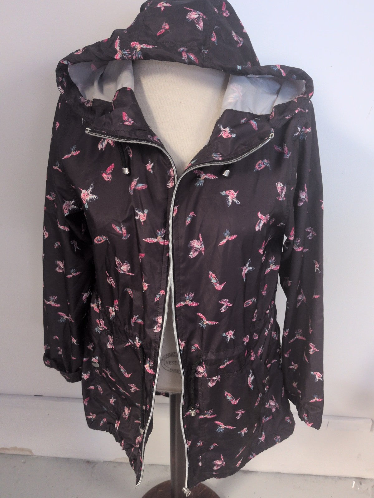 Primark Medium Black Butterfly Rain Coat
