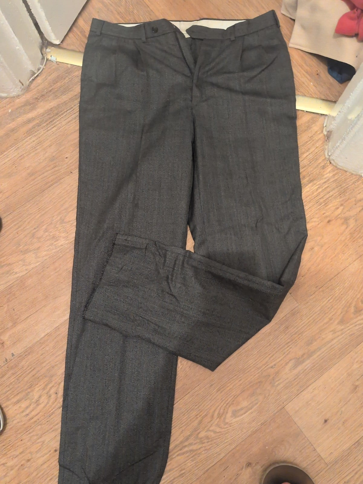 St Michael 36/33 Grey Flecked Smart Trousers