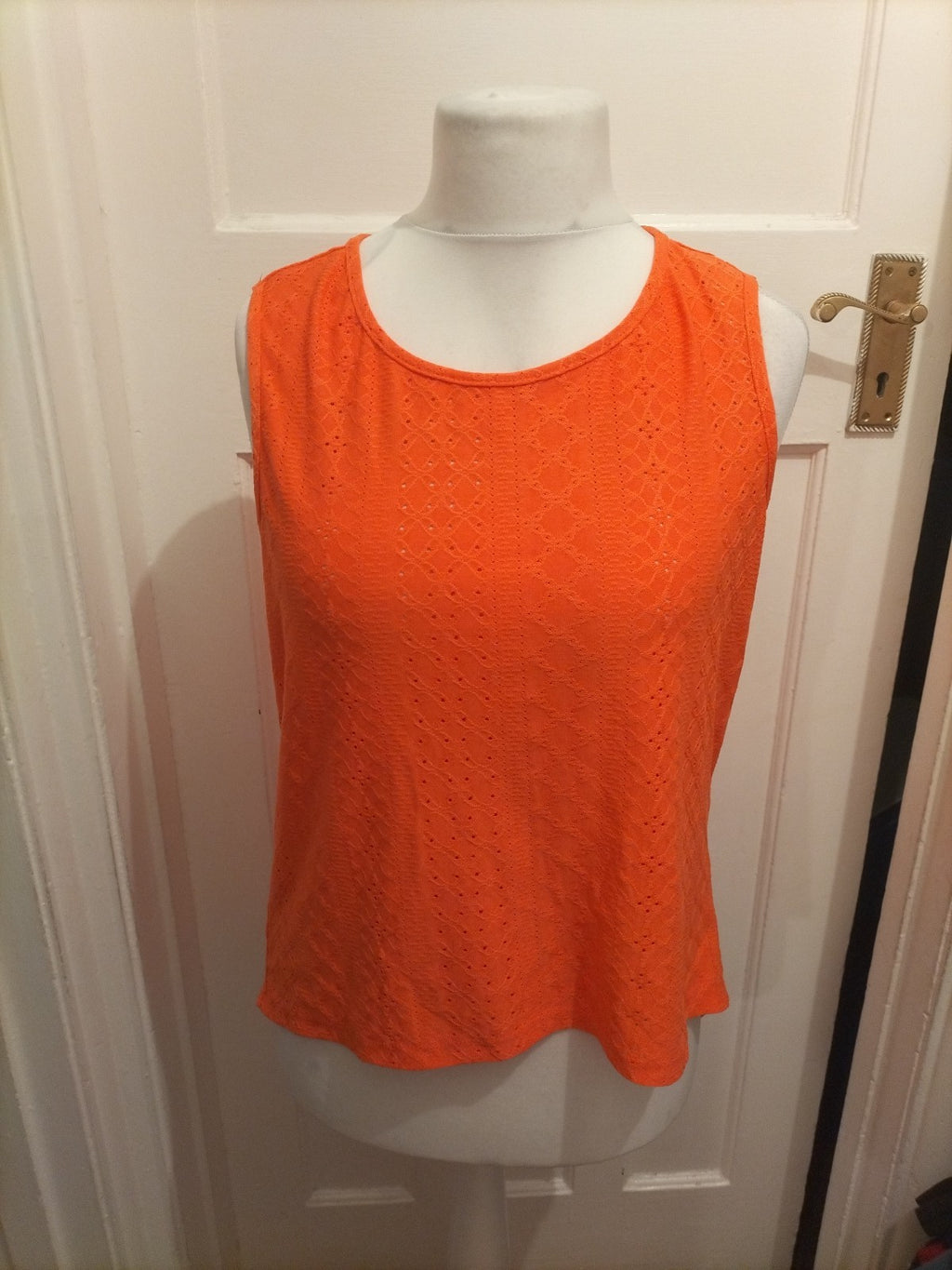 Shein XL Bright Orange Wrap Style Sleeveless Top