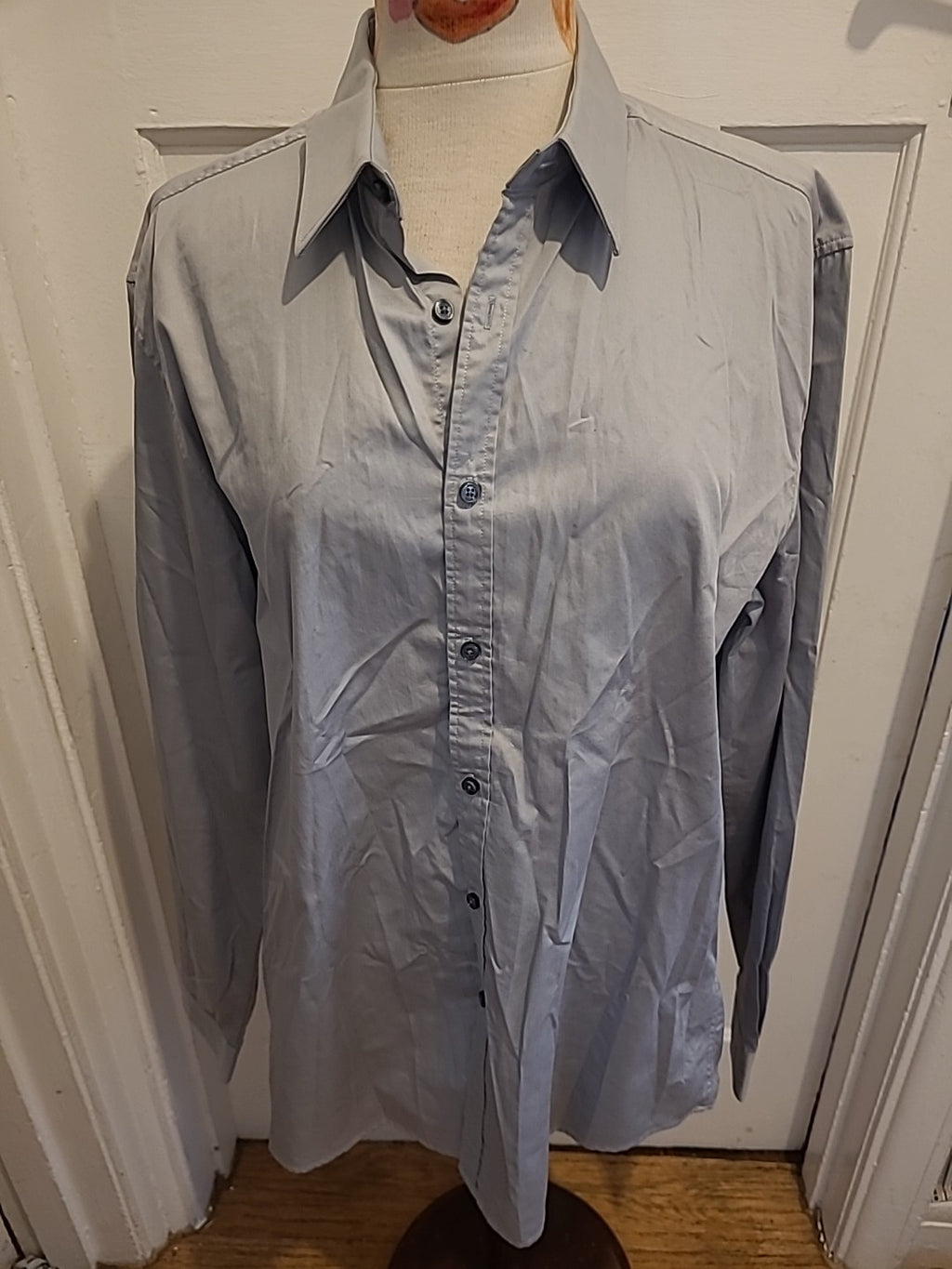 Mens Kenneth Cole Size 16.5 Collar Silver Slim Fit Shirt