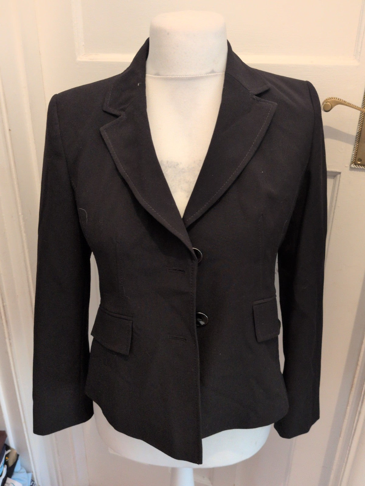 Debenhams Petite Collection 12P Black Blazer Lined And Padded
