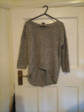 Ladies Miss Selfridge Size 8 Grey 3/4 Sleeved Top