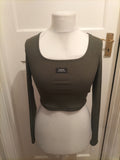Ladies O.Party Size Small Green Ribbed Long Sleeved T-shirt