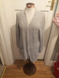 Ladies Papaya Size Small Grey Long Sleeved Knit Cardigan