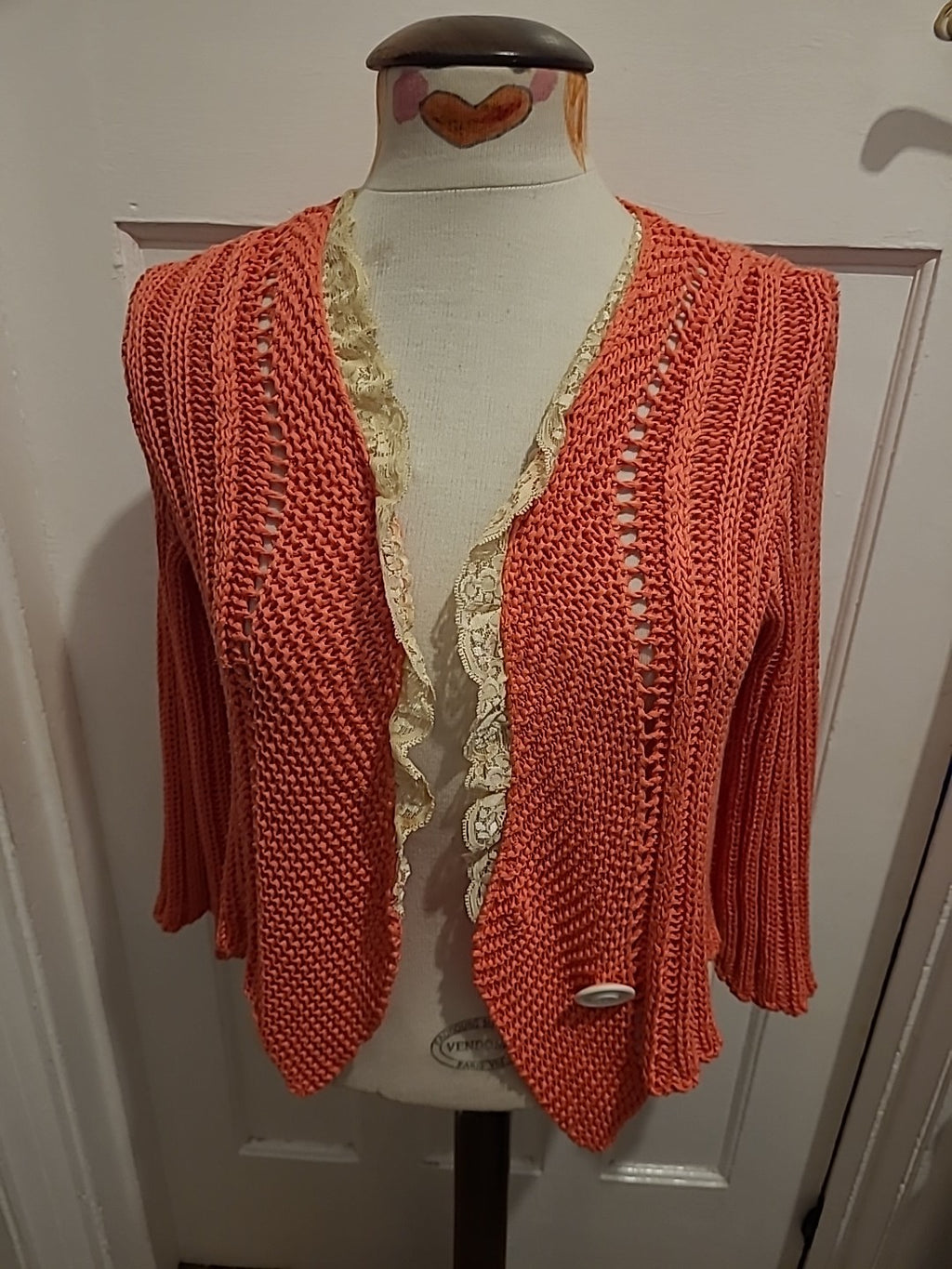 Ladies Lee Zazies Size Medium Pink Nitted Cardigan