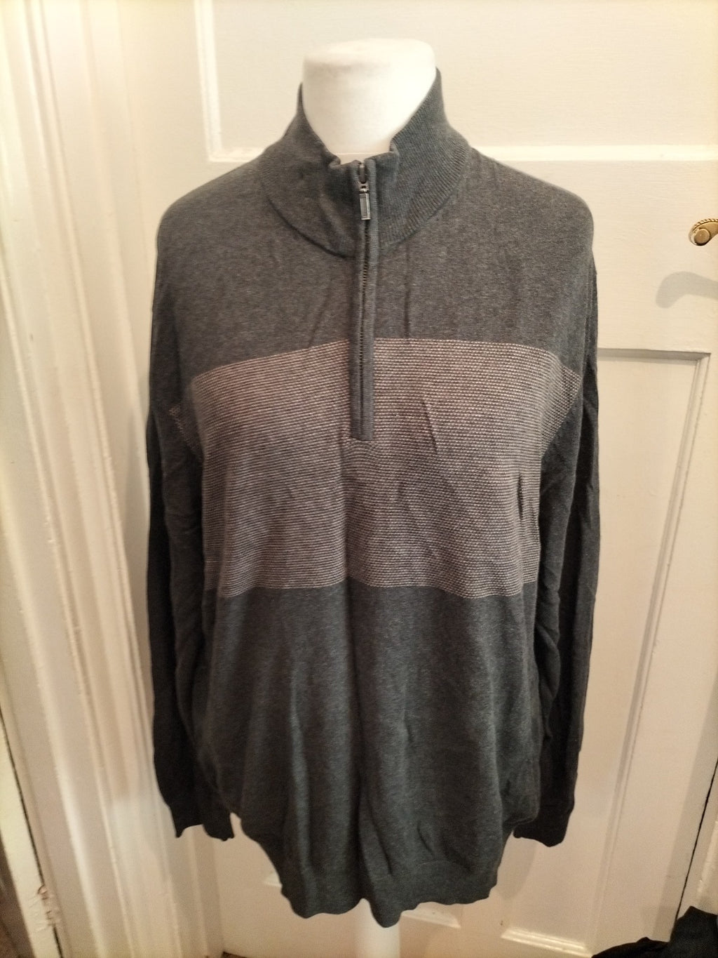 Mens Tu Size XL Grey Toned High Neck Pullover Jumper