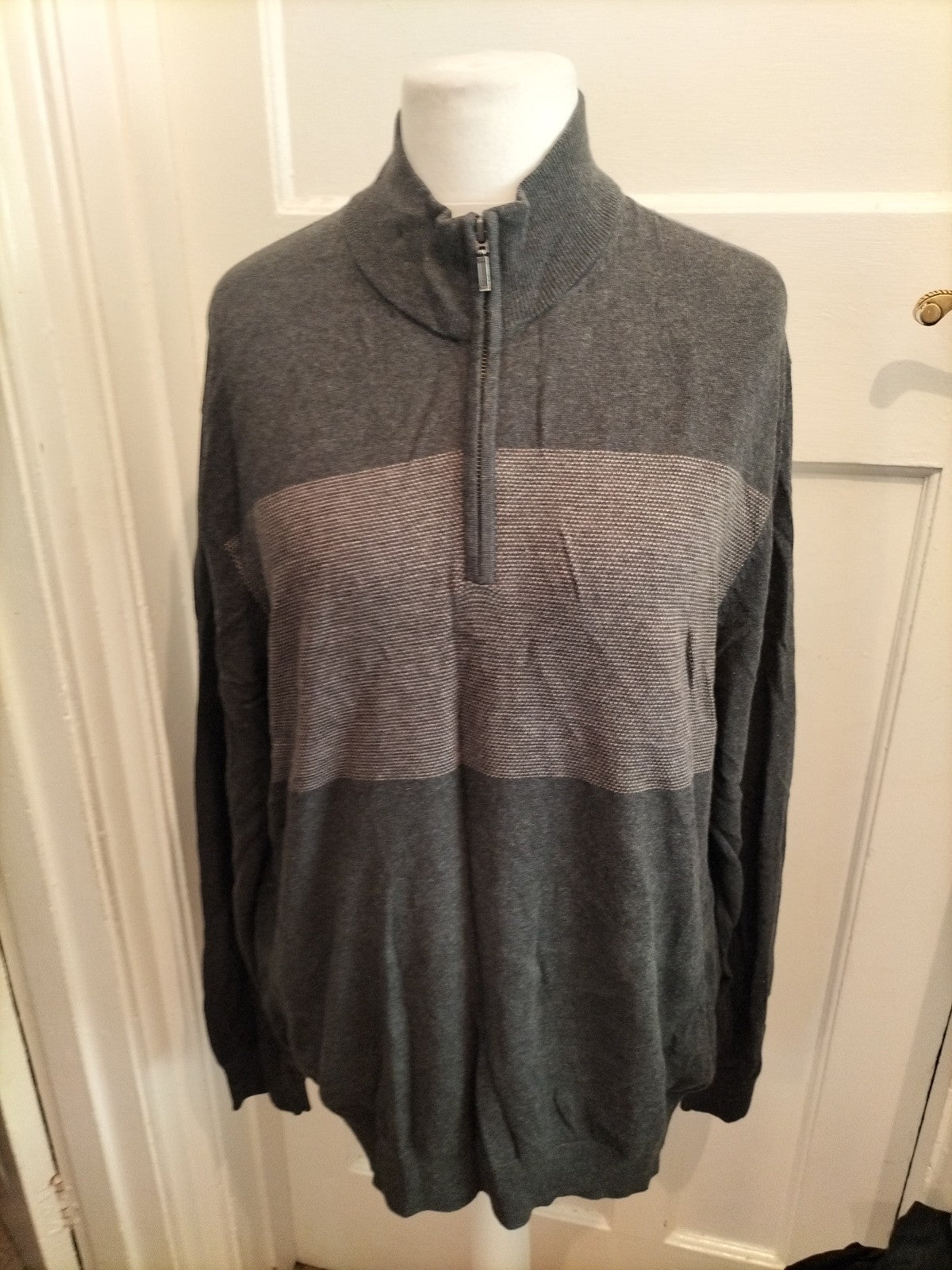 Mens Tu Size XL Grey Toned High Neck Pullover Jumper