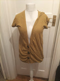 Ladies River Island Size 10 Gold V Neck Cap Sleeved Cardigan