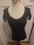 Ladies Marks And Spencer Fitness Size 12 Black Grey Short Sleeved Tshirt