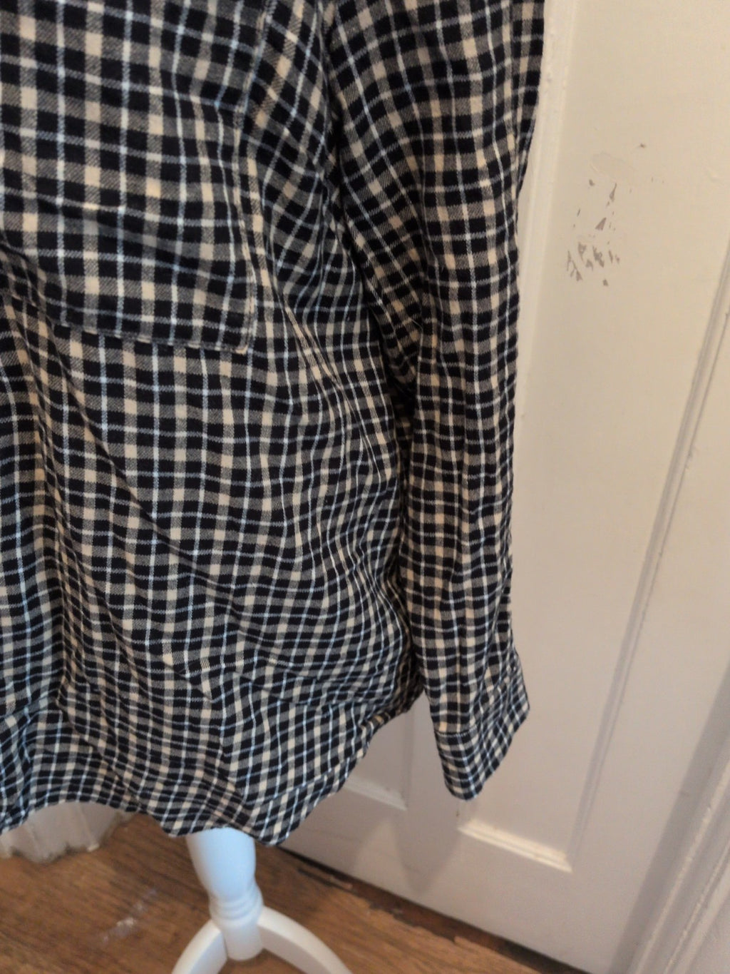 Primark Large 14-16 Black Checked Long Sleeve Buttoned Blouse Collared