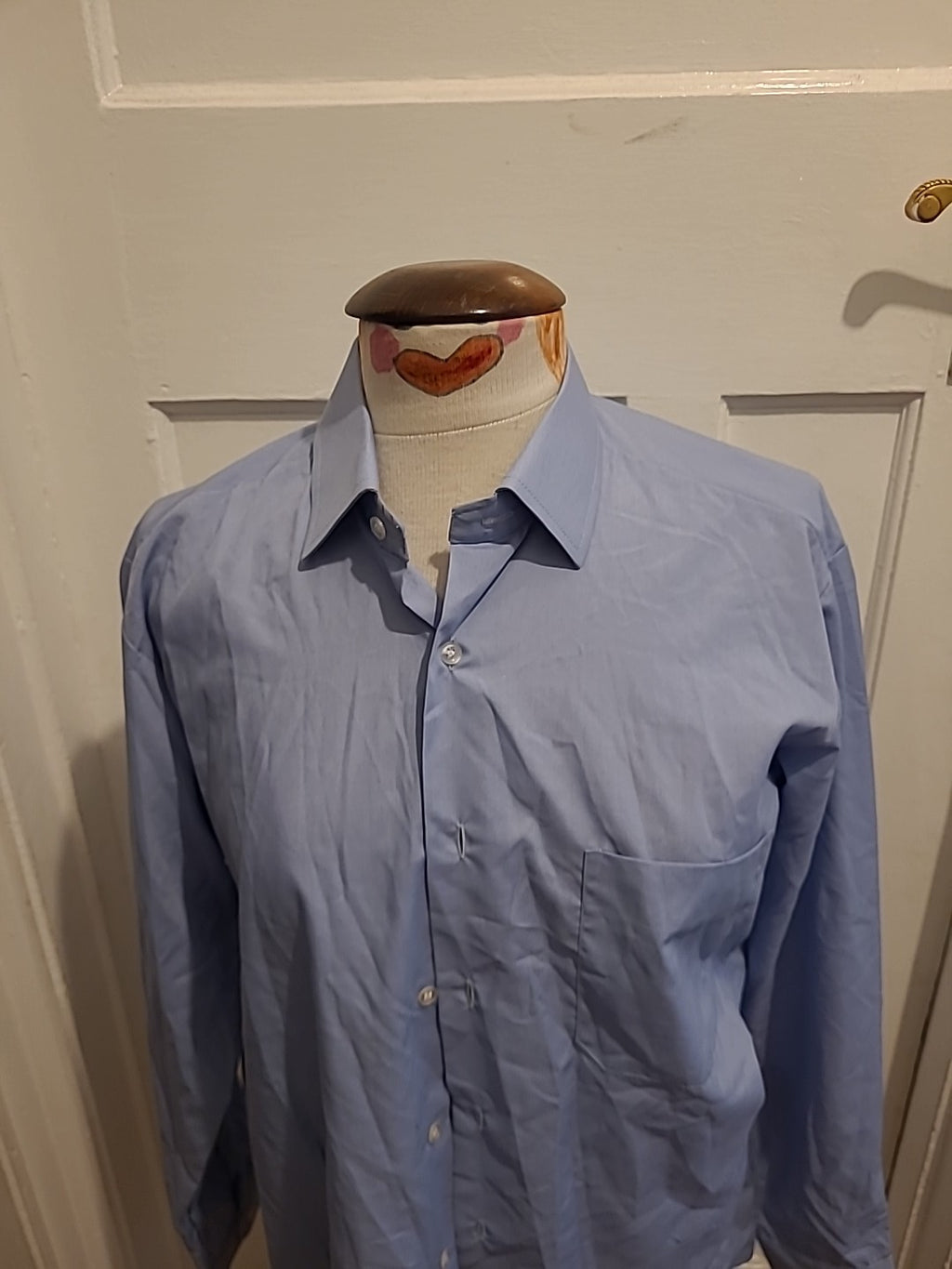 Mens Compton Size 15.5" Blue Long Sleeved Shirt
