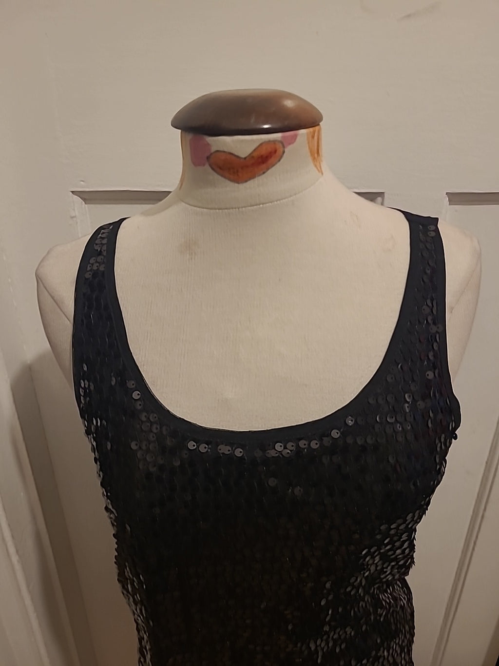 Brand New Ladies Dunnes Size 12 Black Sequin Vest