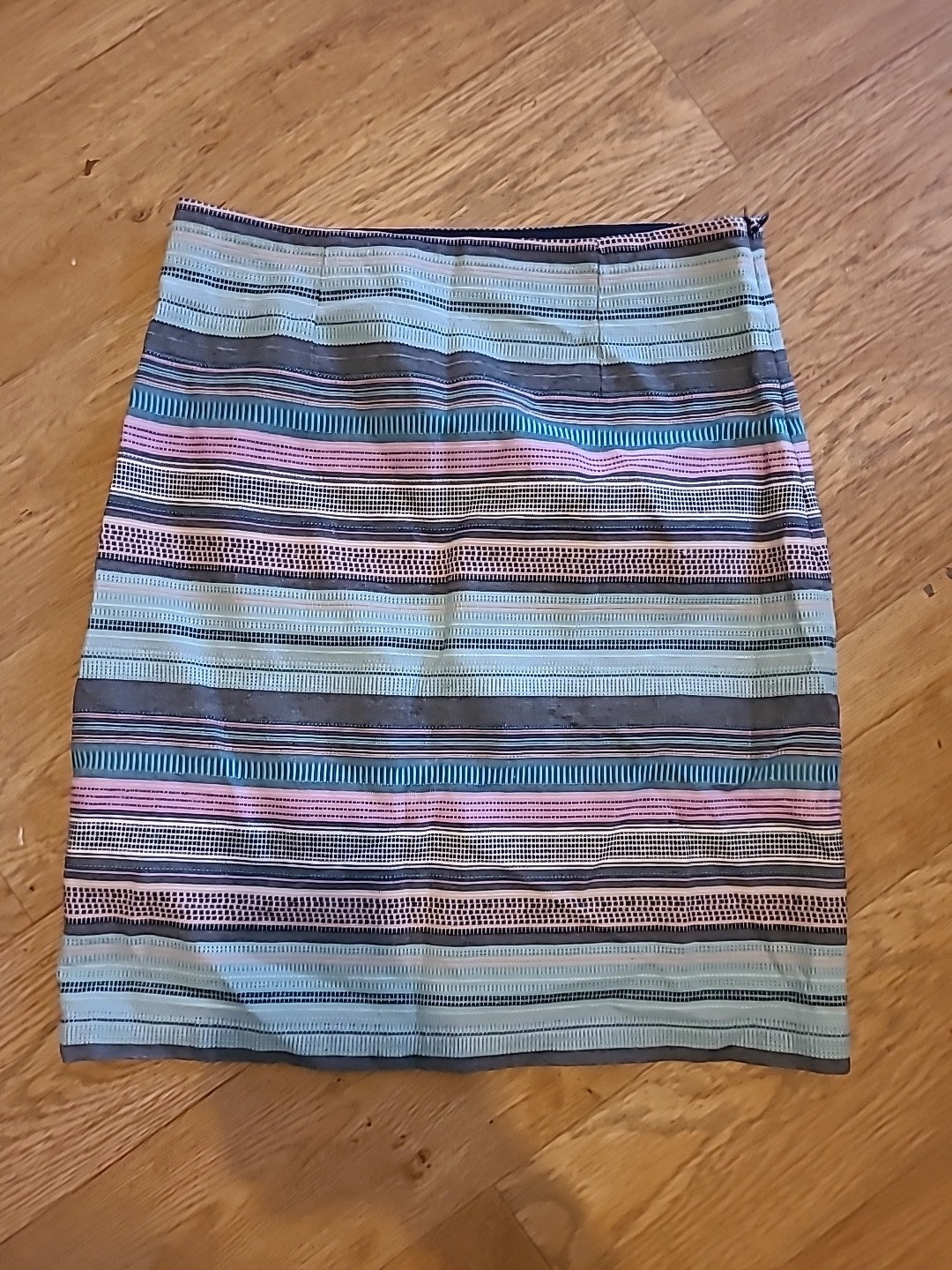 Ladies Mistral Size 8 Multicoloured Striped Pattern Pencil Lined Skirt
