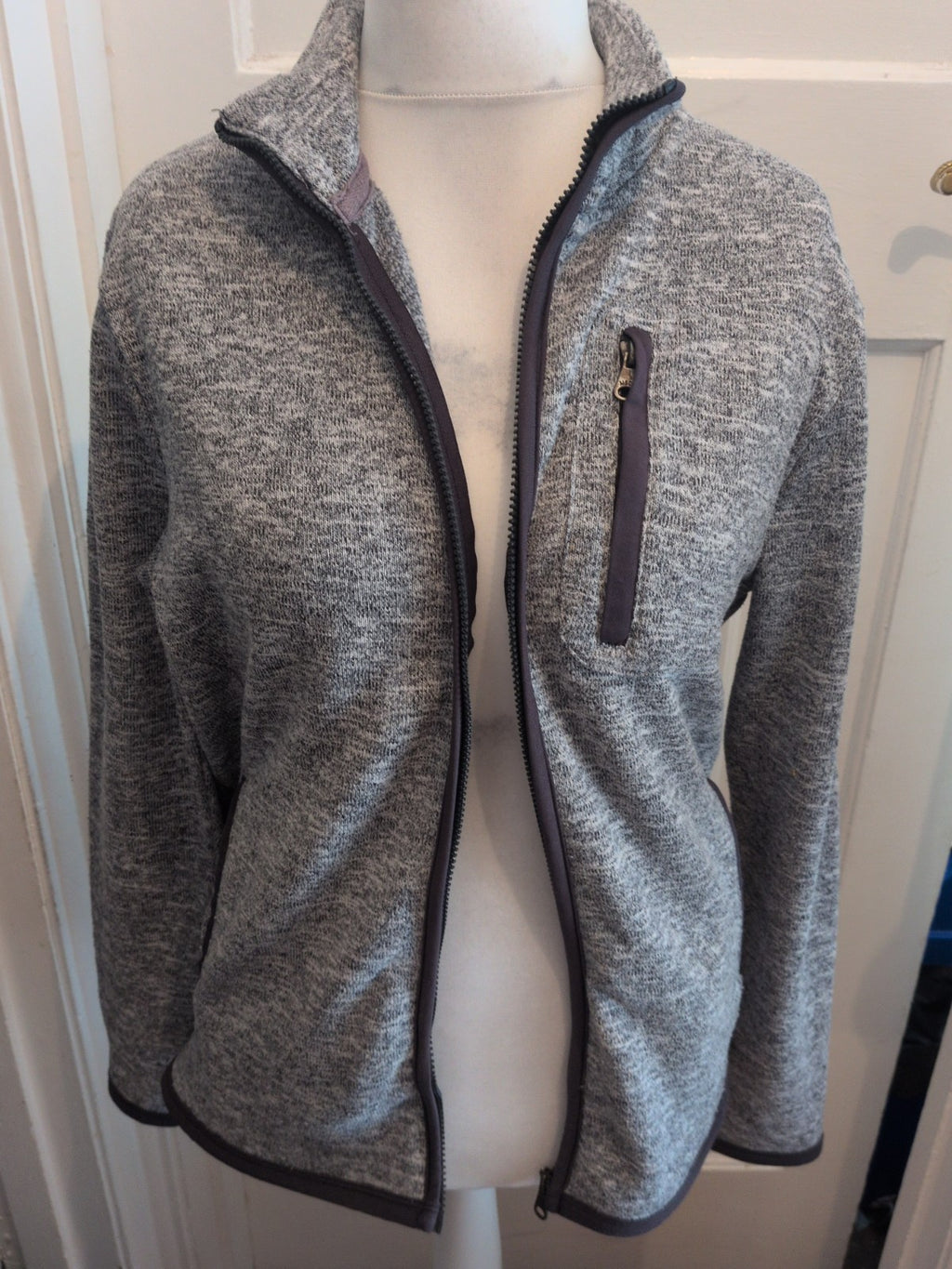 M&Co Medium Grey Fleck Full Zip Jumper
