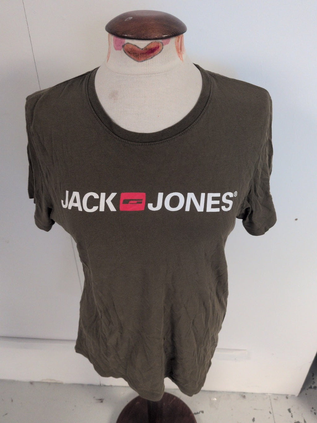 Jack Jones Medium Khaki Print Shirt Sleeve T-shirt