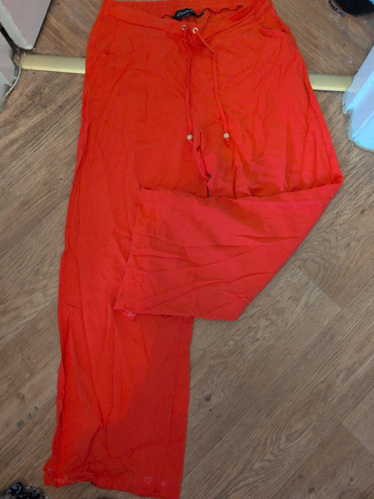 Sosandar 12L Hot Pink Elasticated Wide Leg Trousers