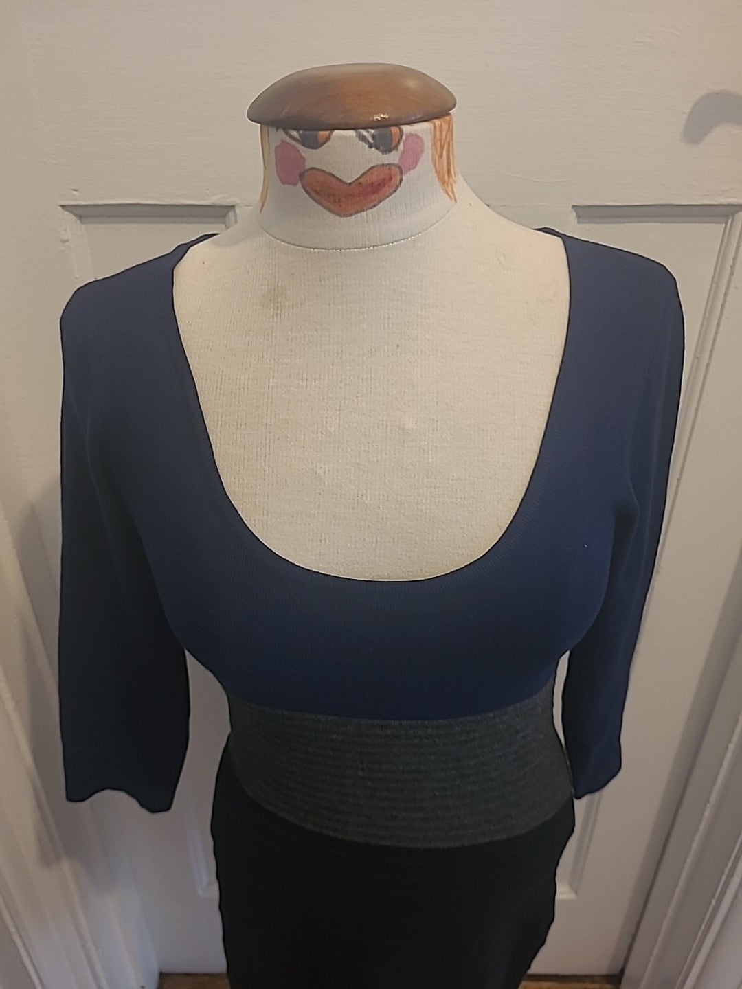 Ladies M.j.j.j Size Medium Navy Black Jumper Dress