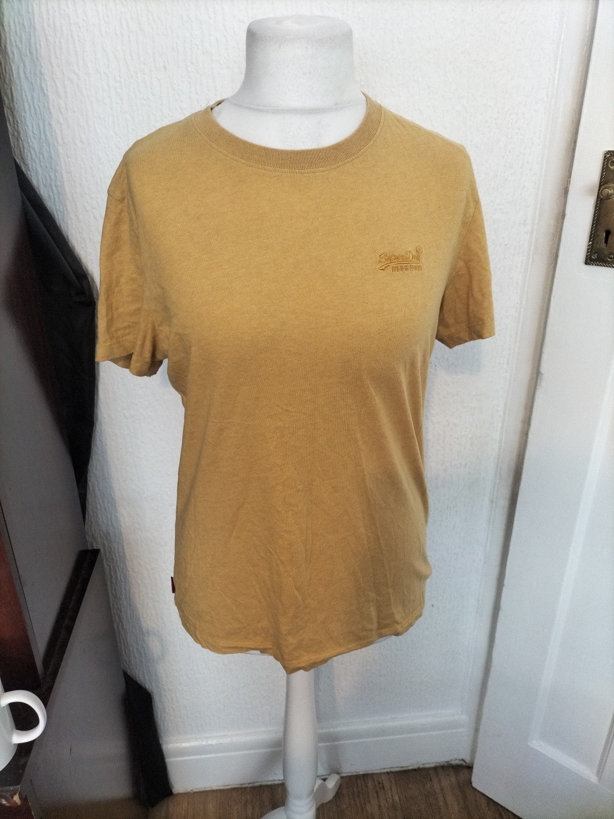 Mens Superdry Size M Dark Yellow Short Sleeved Tshirt