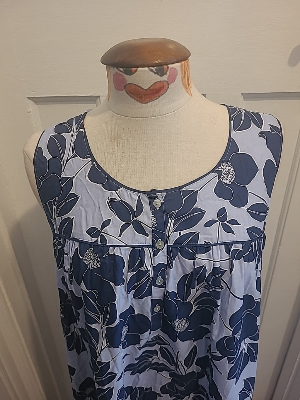 Ladies Nora Rose Size 14 Navy Lilac Floral Sleeveless Long Dress