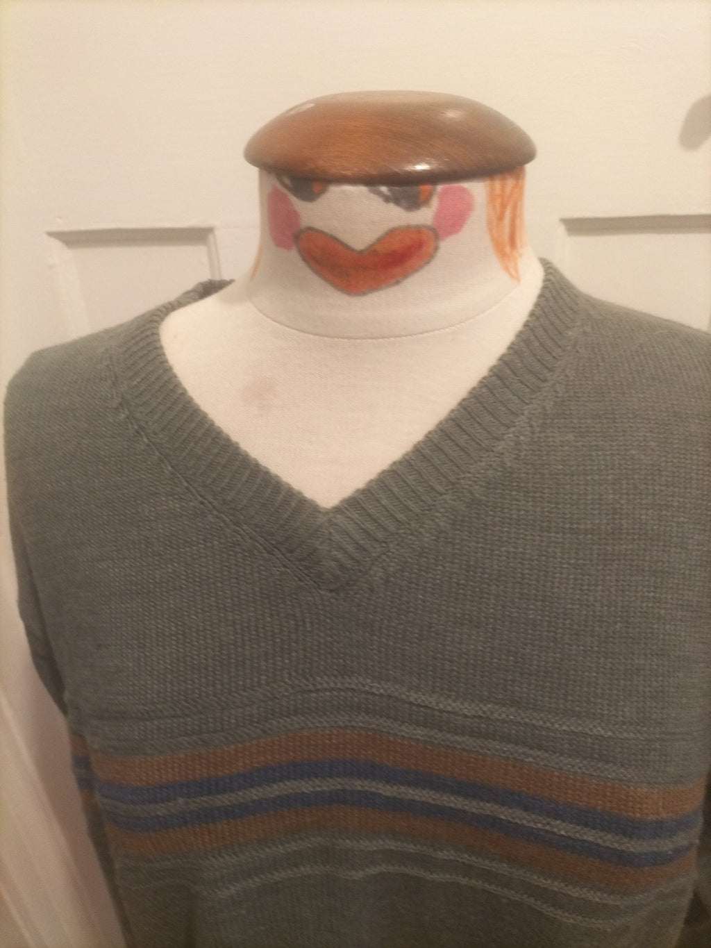 Mens EWM Size Medium Grey Long Sleeve Pull Over Jumper