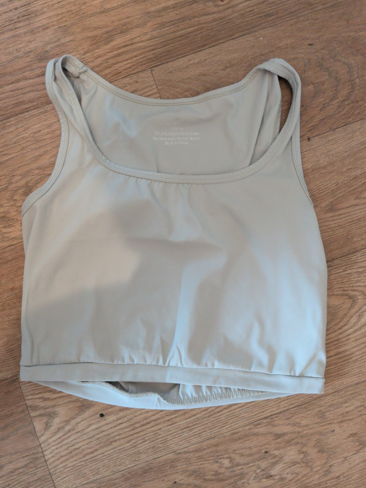 XL Grey Square Neck Sleeveless T-shirt