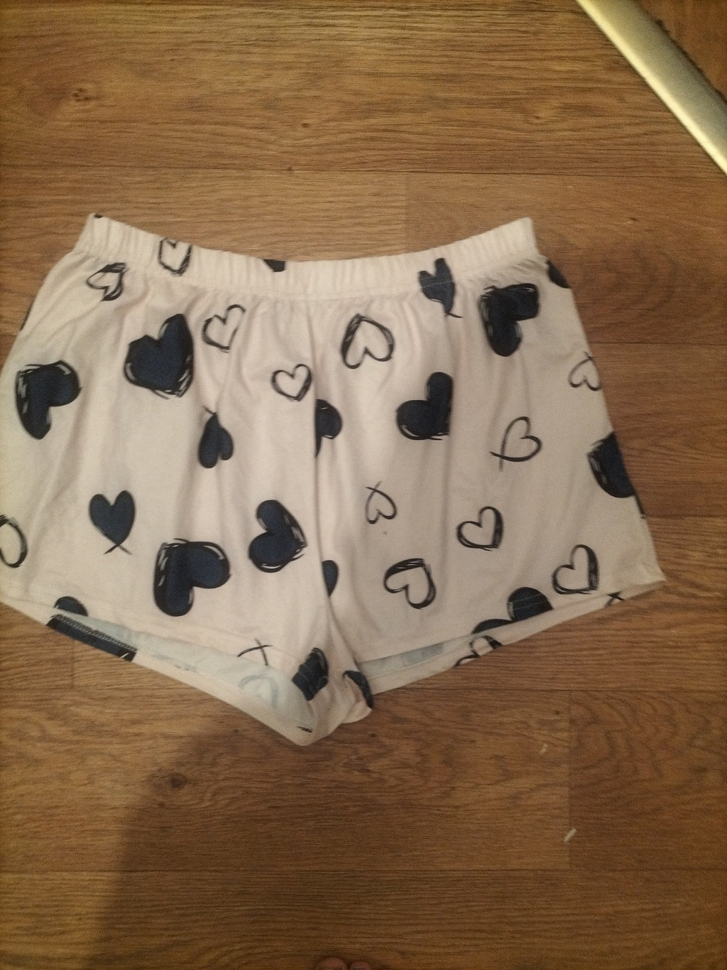Ladies Size XL Love heart Pattern Elasticated Pyjama Sleep Shorts