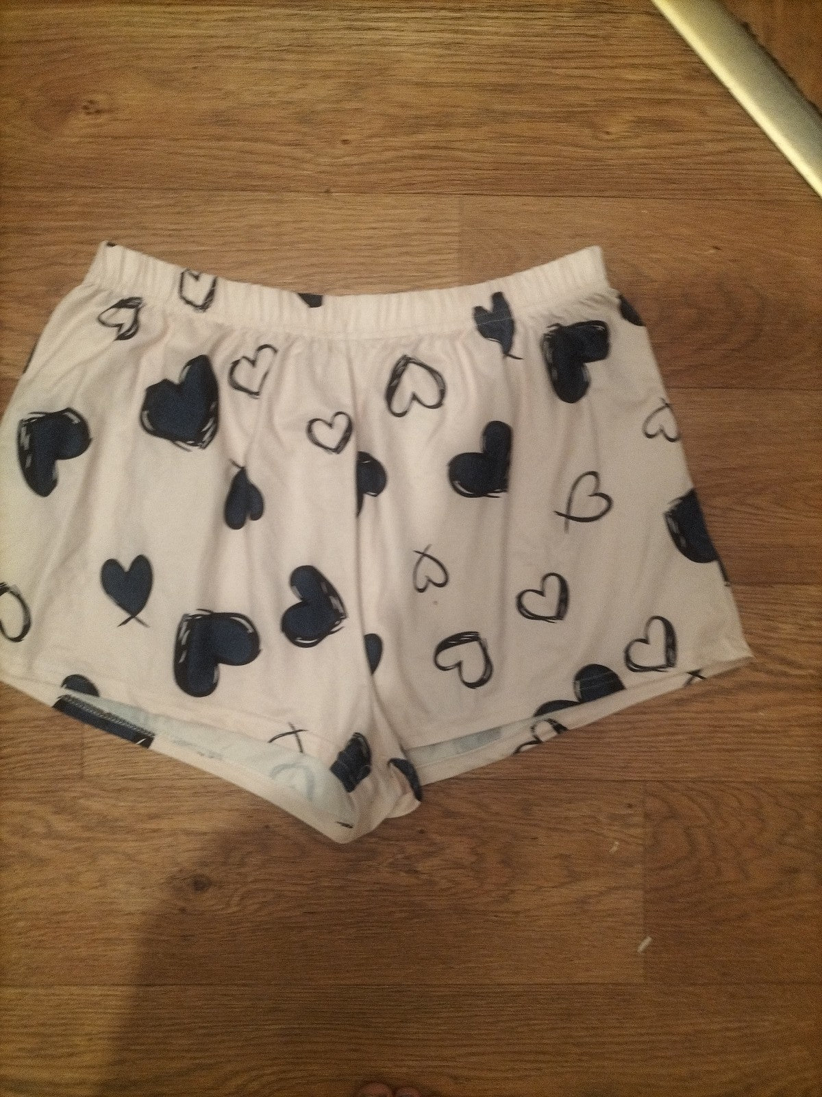 Ladies Size XL Love heart Pattern Elasticated Pyjama Sleep Shorts
