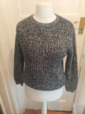 Peacocks Small Black And Silver Sparkle Long Sleeve Pullover Jumper