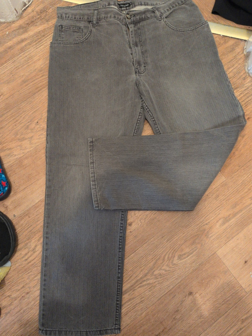 Autograph 38x29 Grey Striped Straight Jeans
