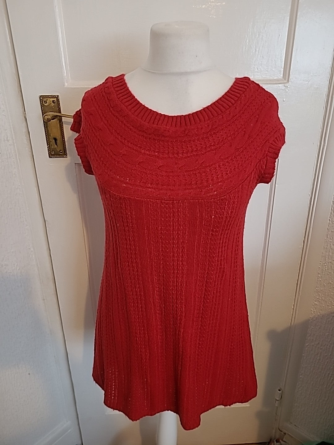 Ladies George Size 12 Red Cap Sleeved Jumper