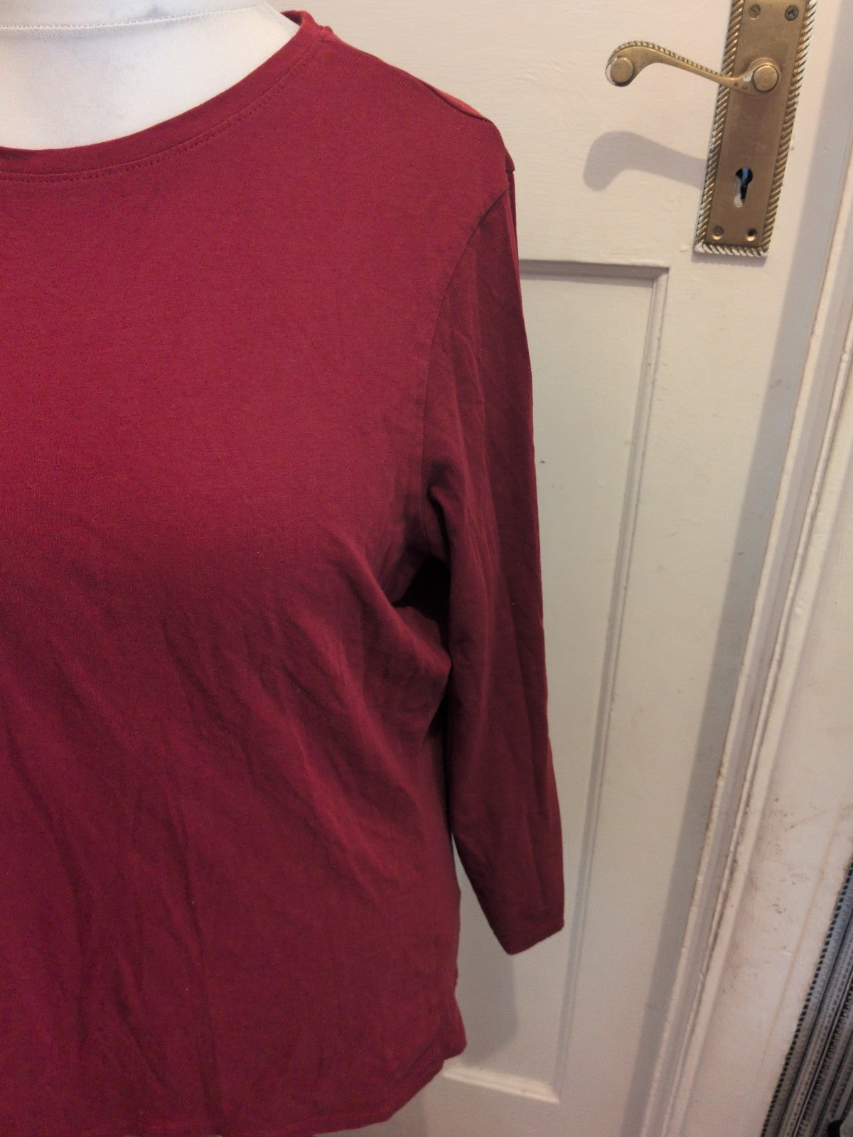 Ladies Primark Size 2XL Red Long Sleeve T-shirt Stretch Crew