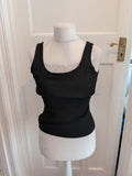 Large Black Rib Sleeveless Cami Style Top